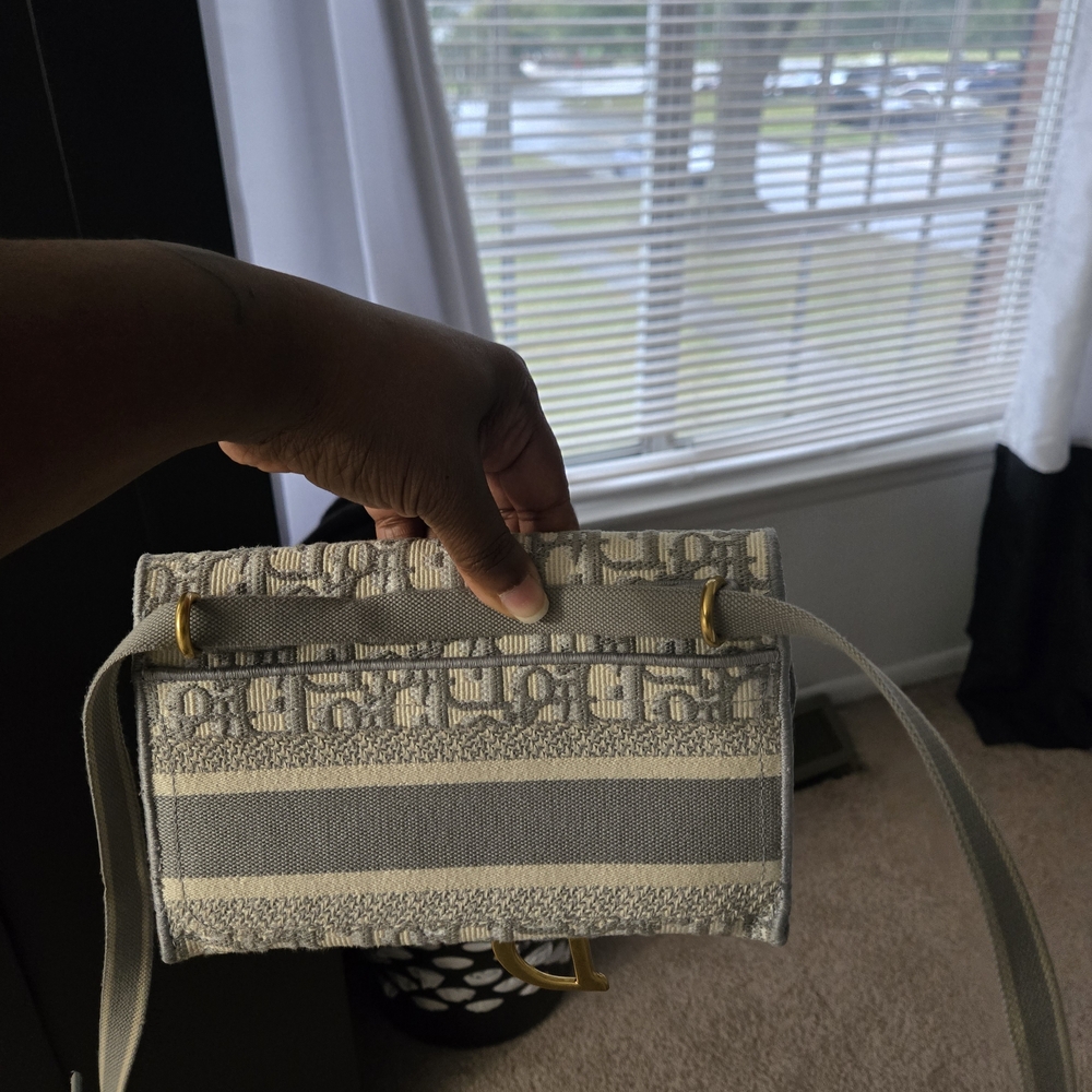 Dior Gray and Cream Crossbody Bag